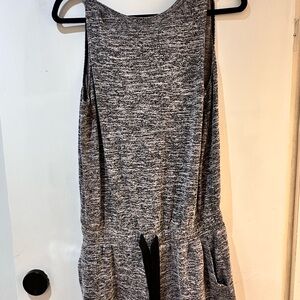 Cozy Knit Sleeveless Romper in Heather Gray